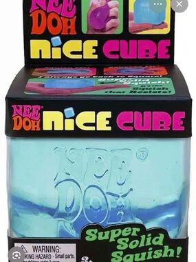 Nee Doh Nice Cube Super Solid Squish - Light Blue